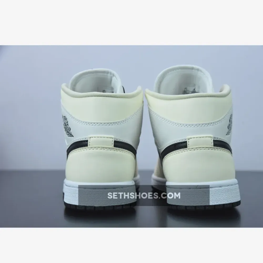 Air Jordan 1 Mid Coconut Milk/Black-White  BQ6472-121