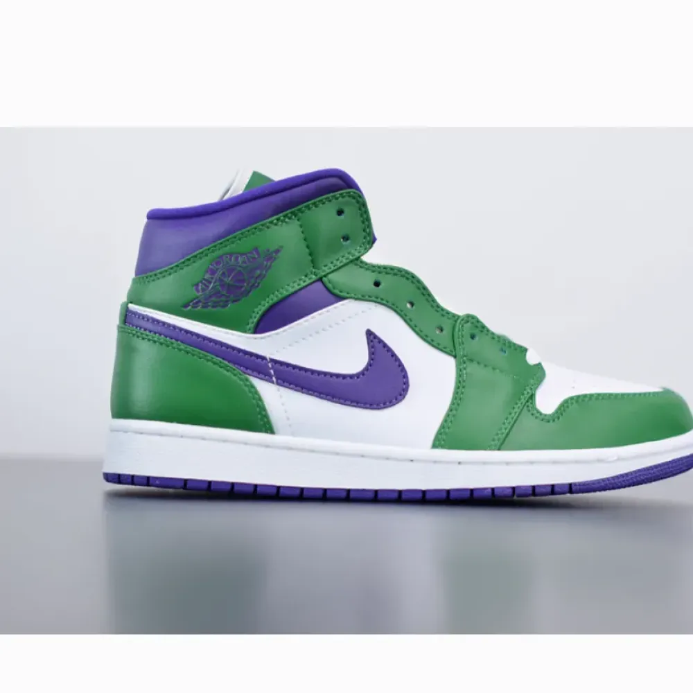 Air Jordan 1 Mid “Incredible Hulk” Aloe Verde/Court Purple-White  554724-300
