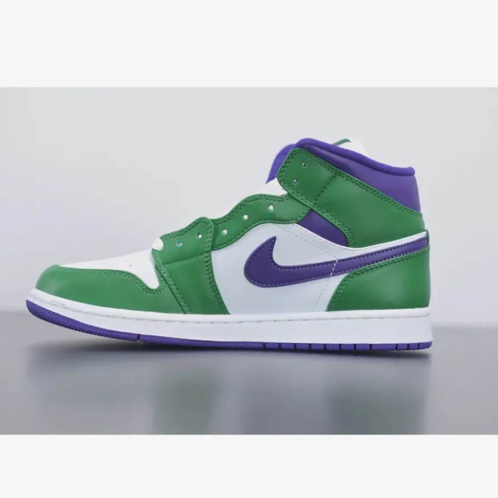 Air Jordan 1 Mid “Incredible Hulk” Aloe Verde/Court Purple-White  554724-300