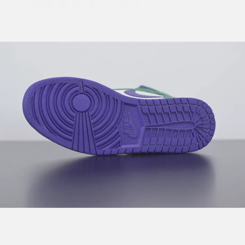 Air Jordan 1 Mid “Incredible Hulk” Aloe Verde/Court Purple-White  554724-300