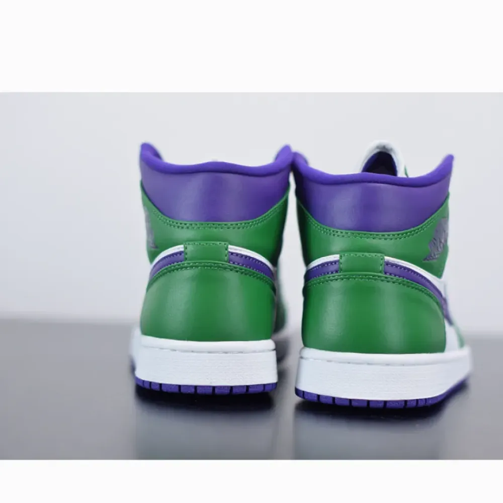 Air Jordan 1 Mid “Incredible Hulk” Aloe Verde/Court Purple-White  554724-300