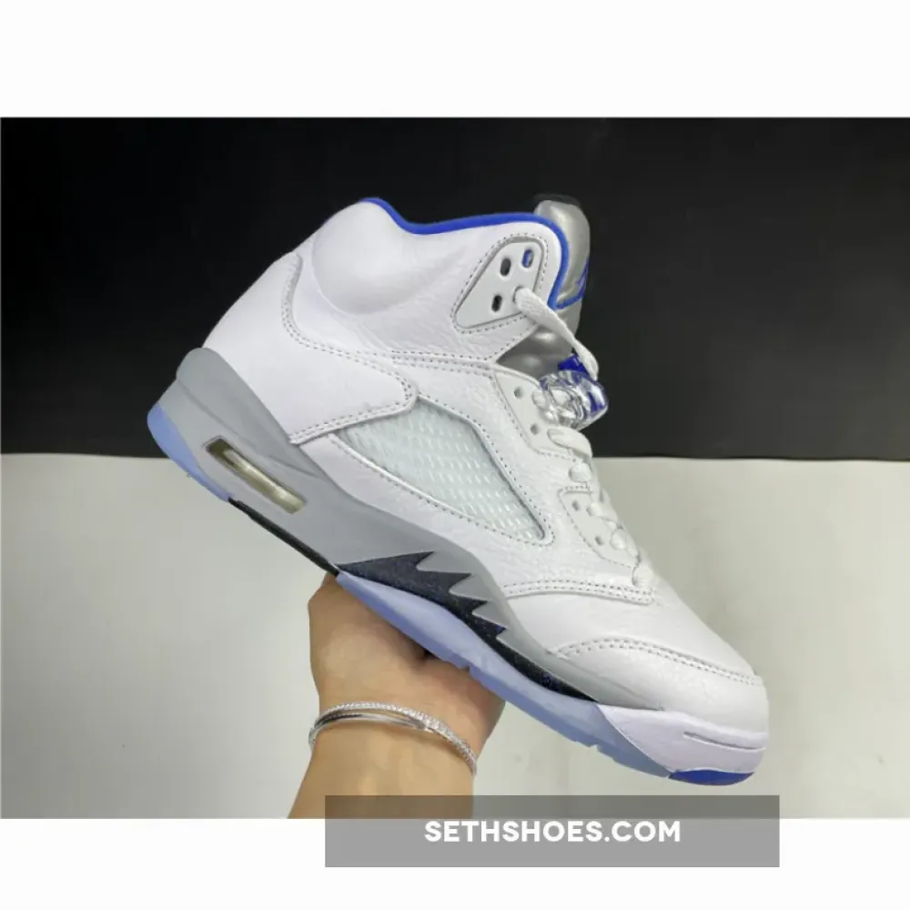 Air Jordan 5 Retro White/Stealth-Black-Hyper Royal  DD0587-140