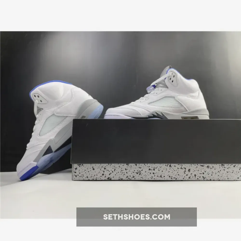 Air Jordan 5 Retro White/Stealth-Black-Hyper Royal  DD0587-140