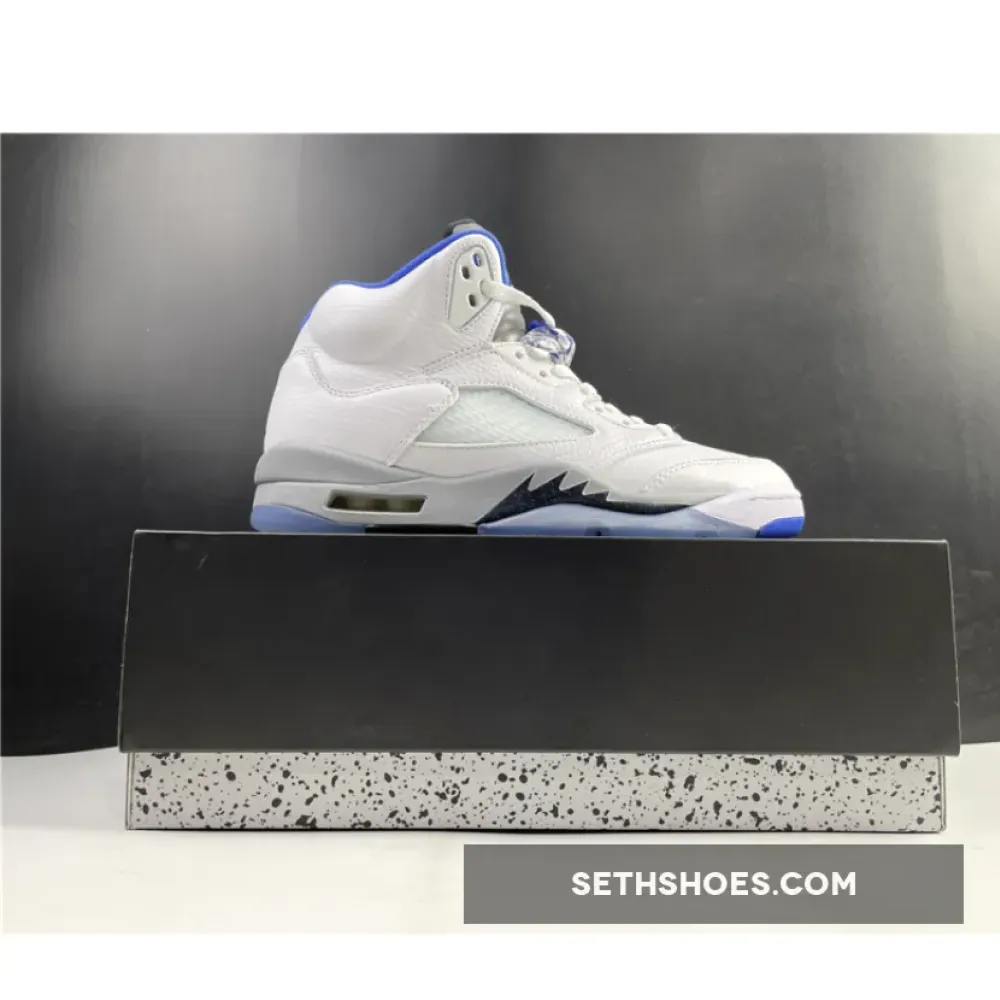 Air Jordan 5 Retro White/Stealth-Black-Hyper Royal  DD0587-140