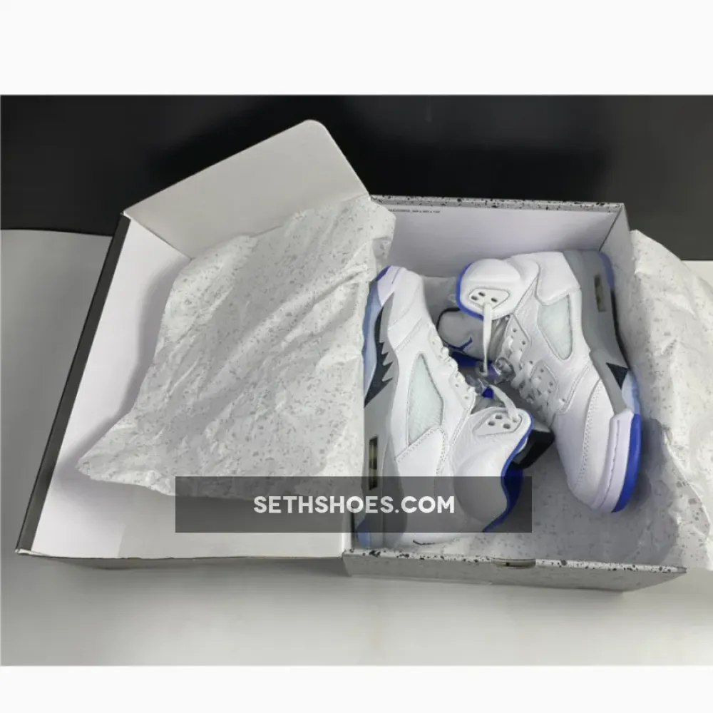 Air Jordan 5 Retro White/Stealth-Black-Hyper Royal  DD0587-140