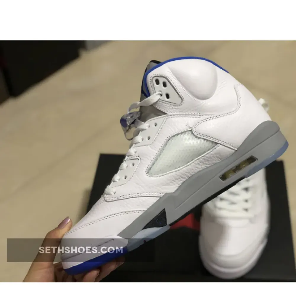 Air Jordan 5 Retro White/Stealth-Black-Hyper Royal  DD0587-140