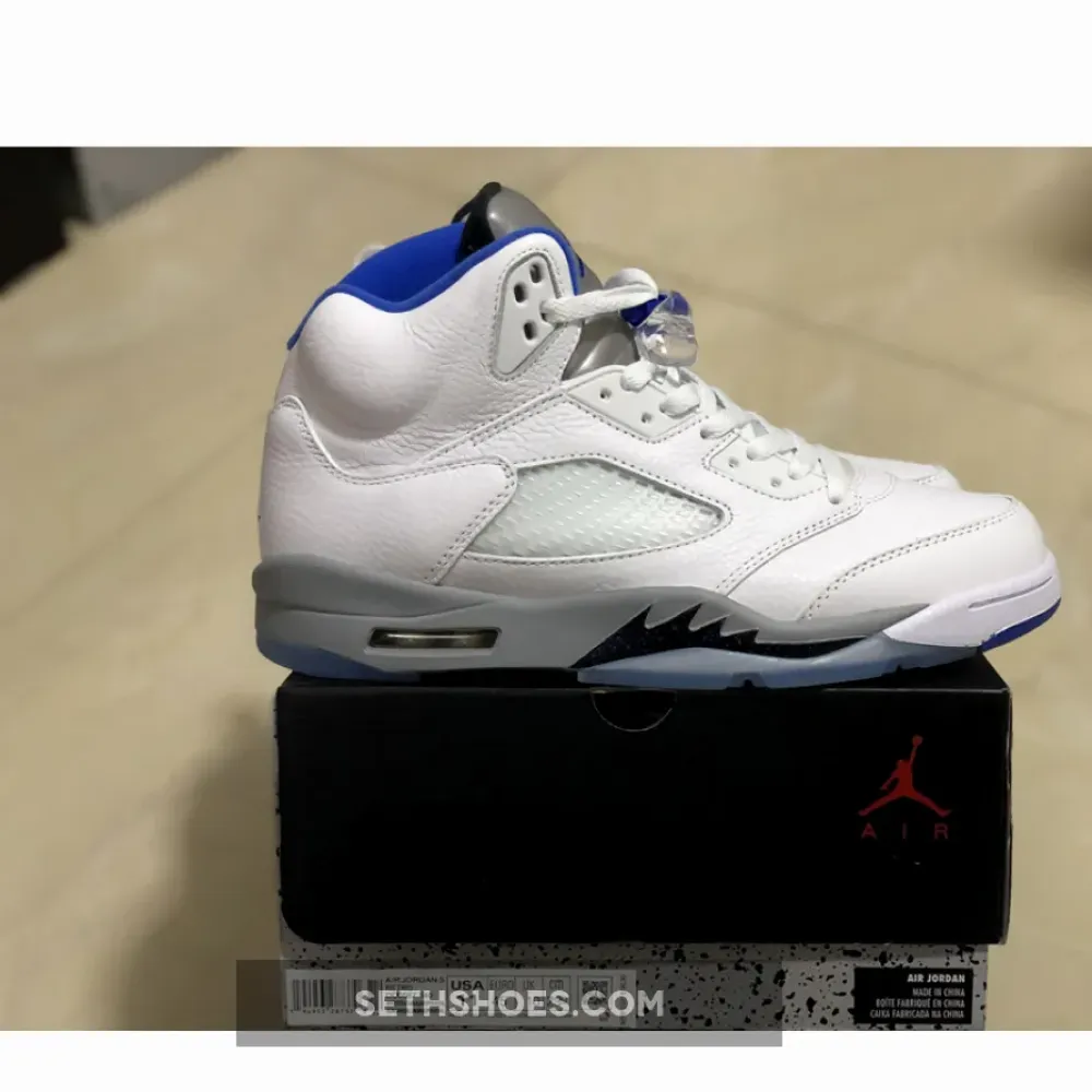 Air Jordan 5 Retro White/Stealth-Black-Hyper Royal  DD0587-140