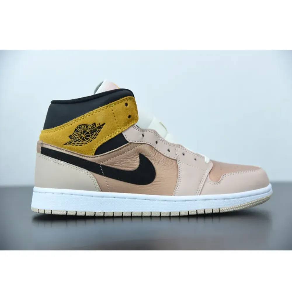 Air Jordan 1 Mid Particle Beige/Black-Metallic Red Bronze  DD2224-200