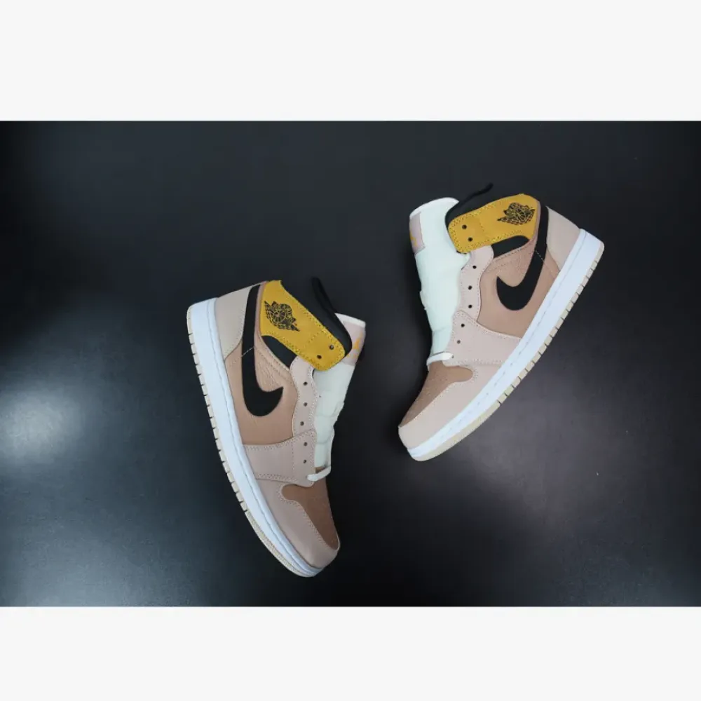 Air Jordan 1 Mid Particle Beige/Black-Metallic Red Bronze  DD2224-200