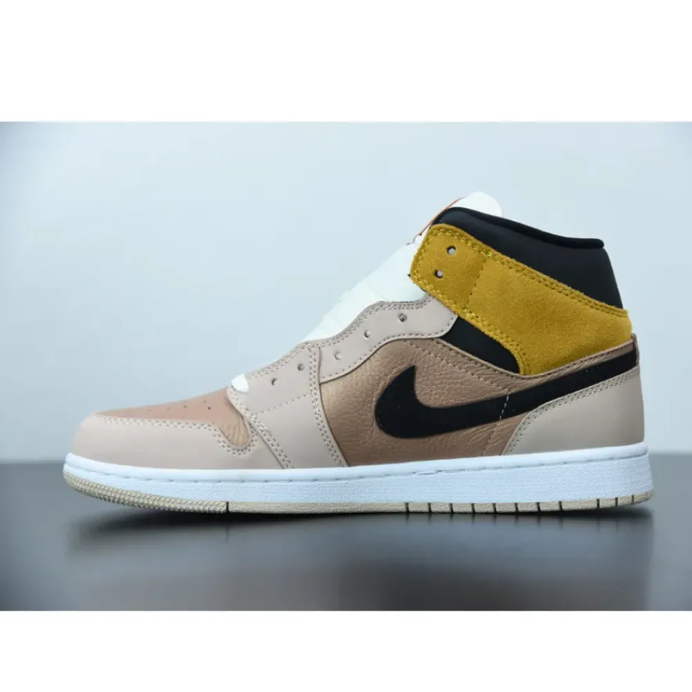 Air Jordan 1 Mid Particle Beige/Black-Metallic Red Bronze  DD2224-200