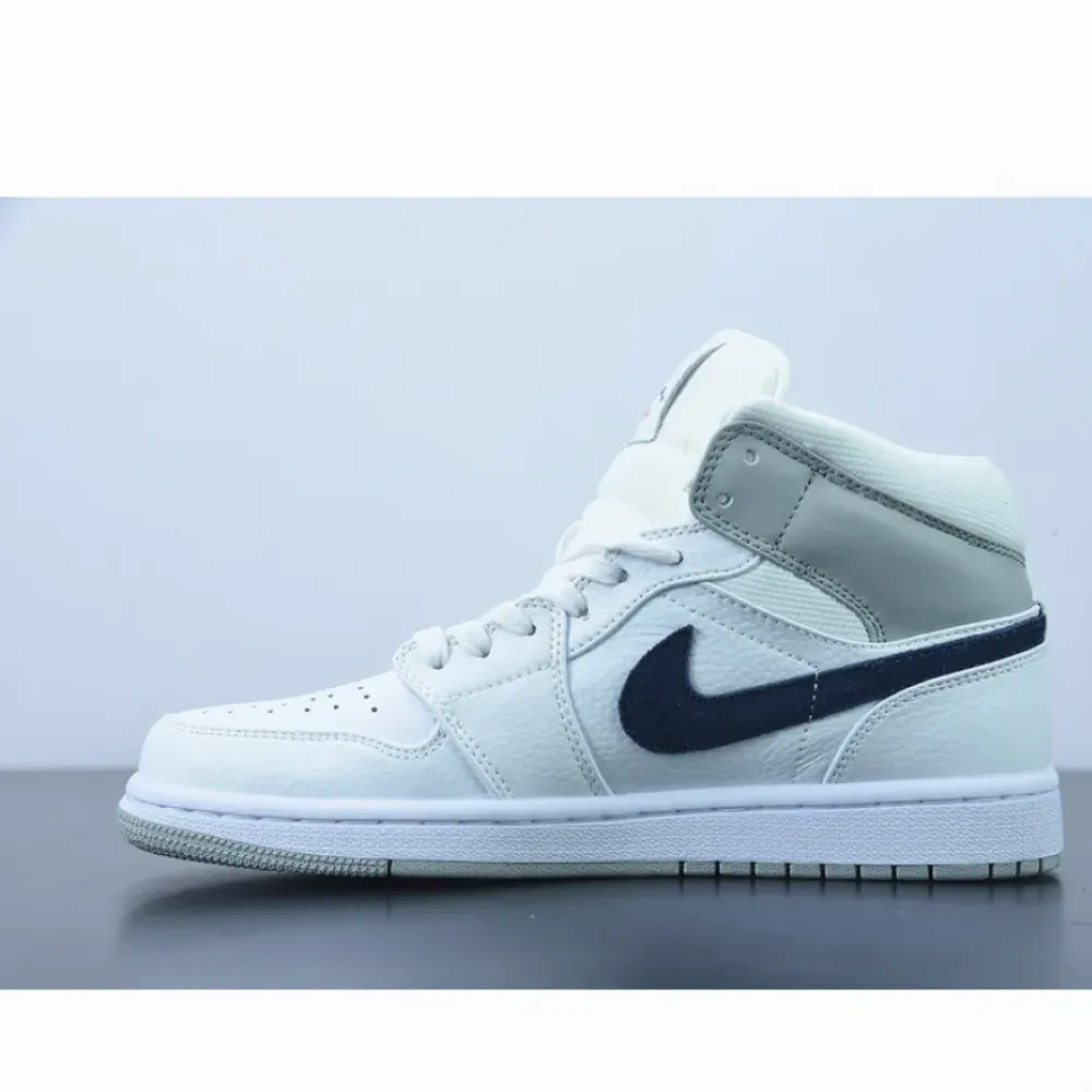 Air Jordan 1 Mid Paris White/Grey-Navy-Red  DR8038-100