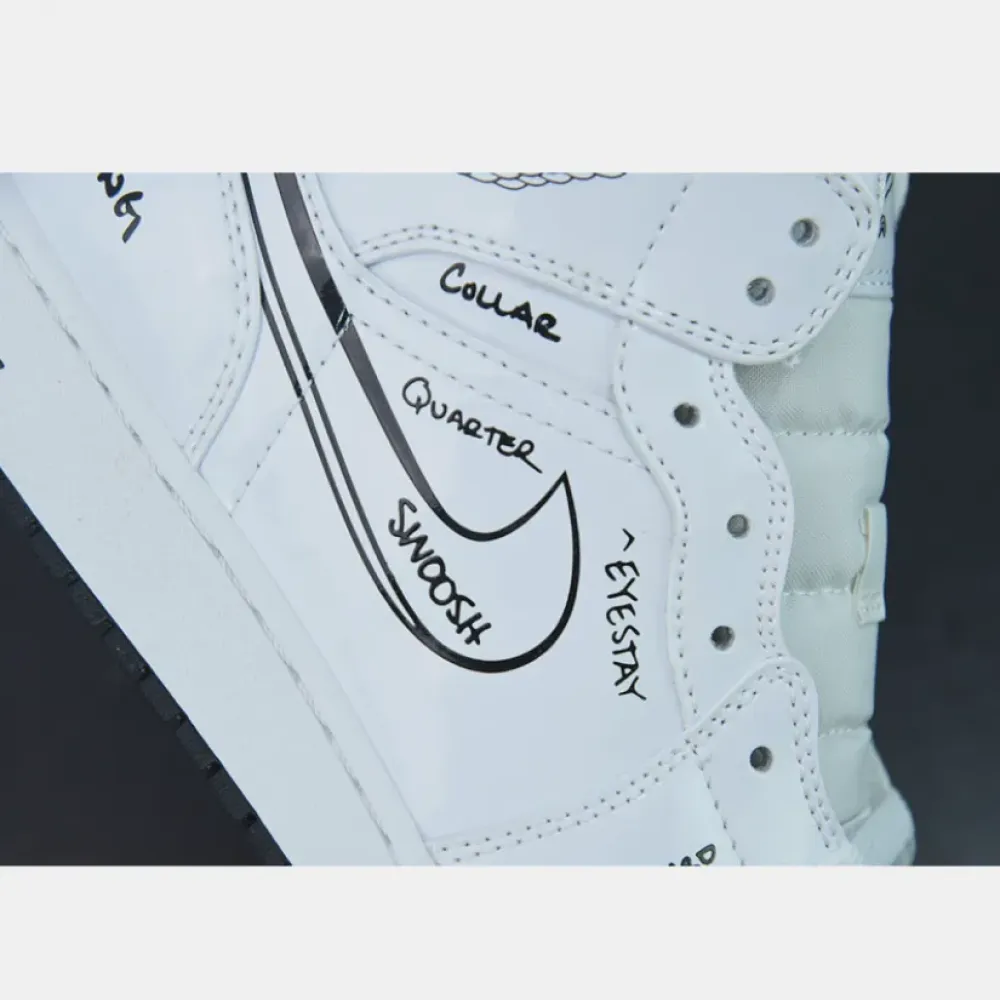 Air Jordan 1 Mid ‘Schematic’ White/Black  DQ1864-100