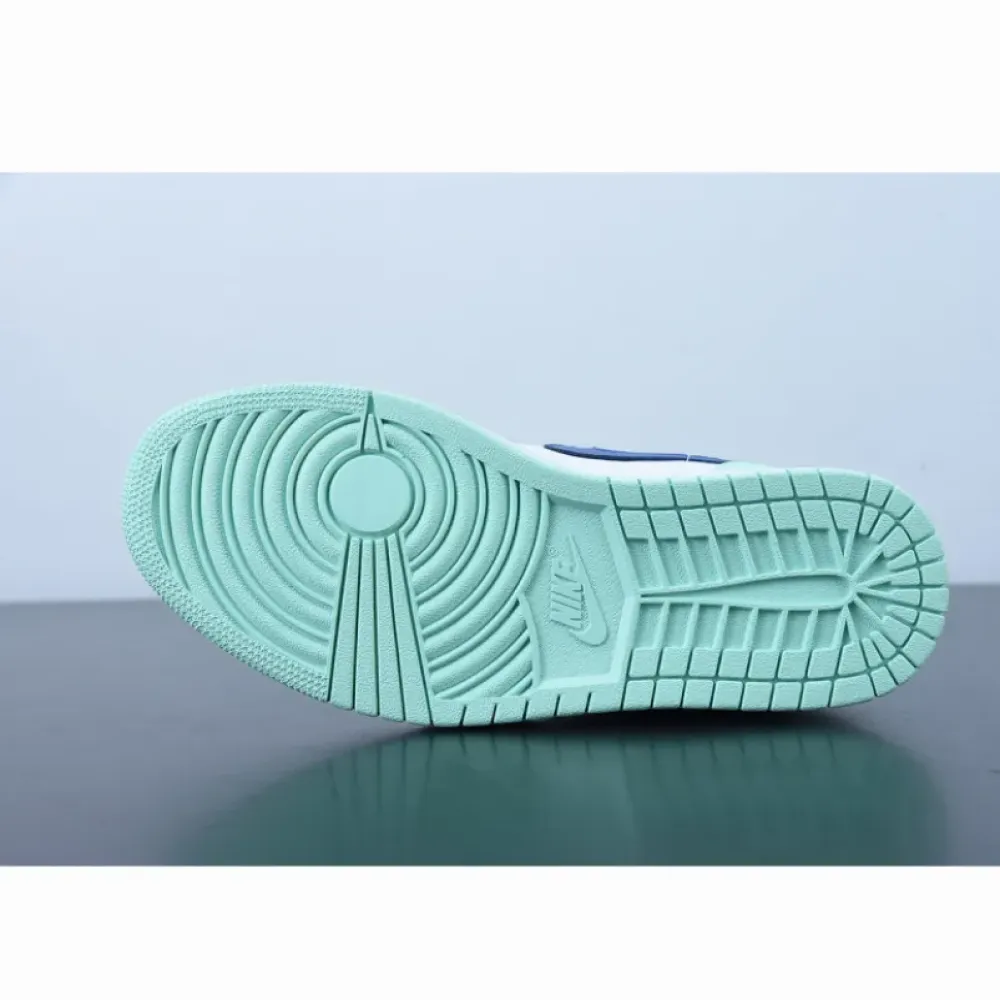 Air Jordan 1 Mid White/Navy-Blue Mint  554724-413