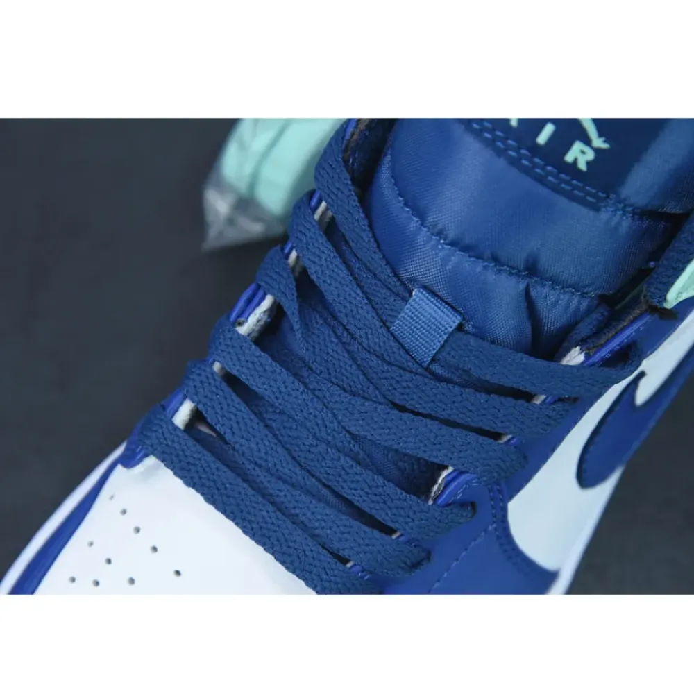 Air Jordan 1 Mid White/Navy-Blue Mint  554724-413