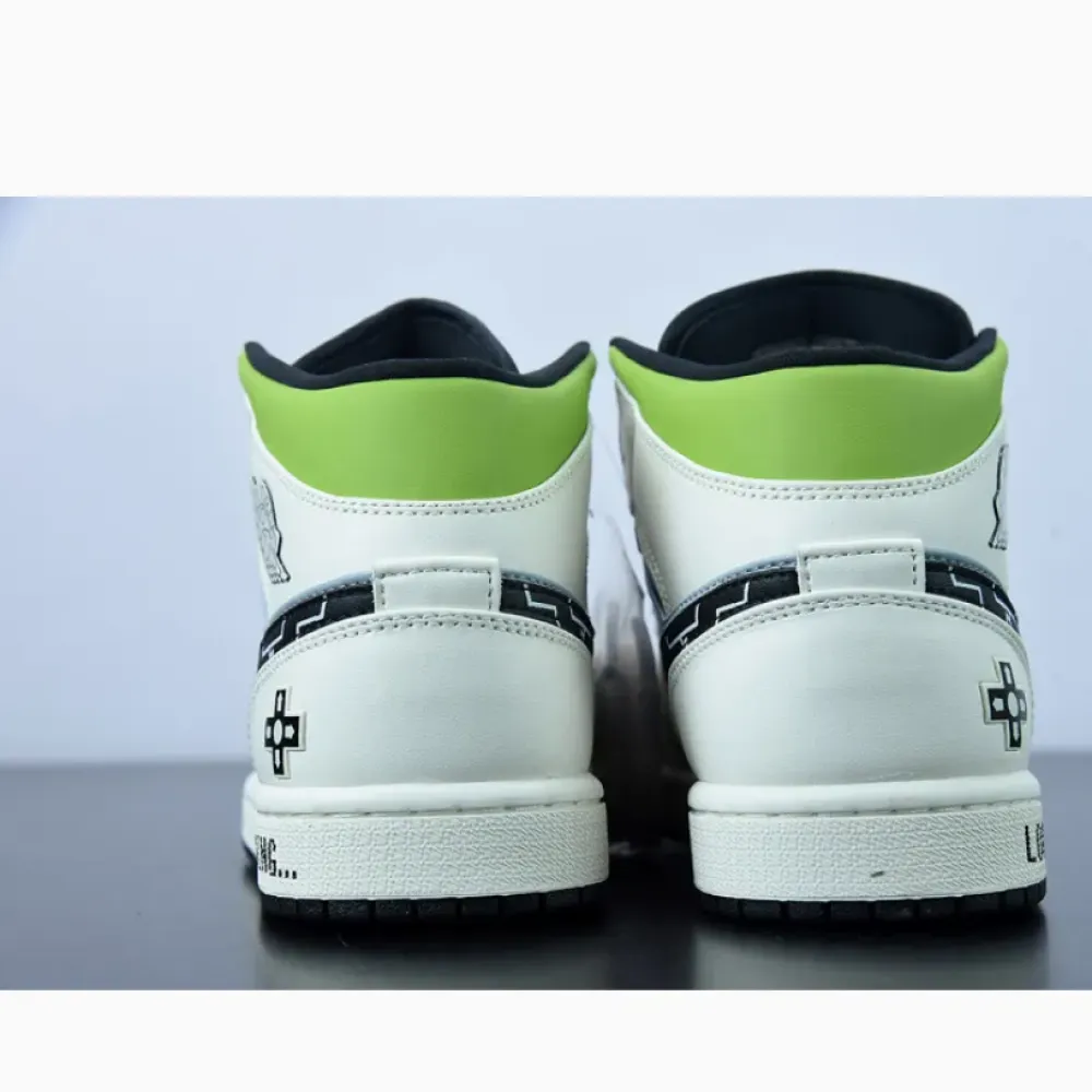 Custom Air Jordan 1 Mid OG ’Video Game’ White Grey Black