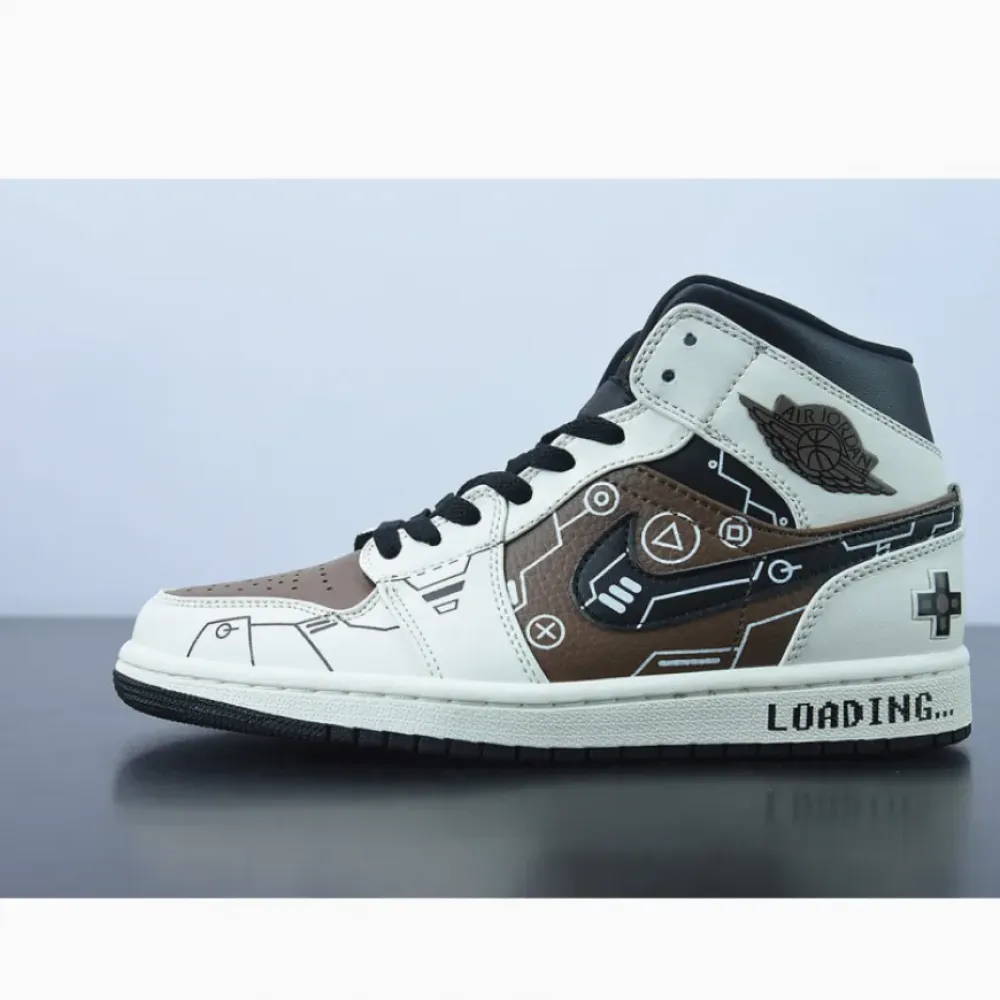Custom Air Jordan 1 Mid OG ’Video Game’ Mocha White