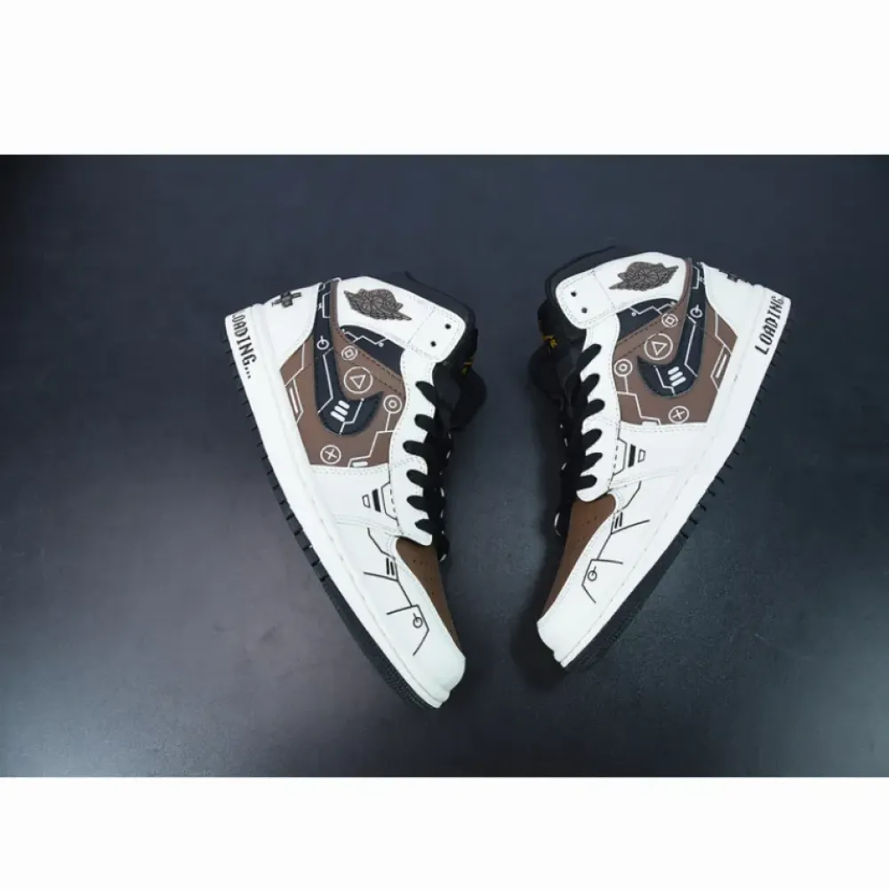 Custom Air Jordan 1 Mid OG ’Video Game’ Mocha White