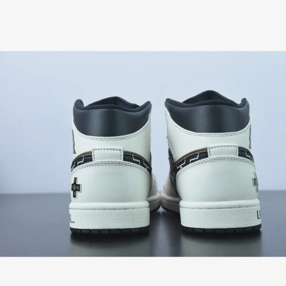 Custom Air Jordan 1 Mid OG ’Video Game’ Mocha White