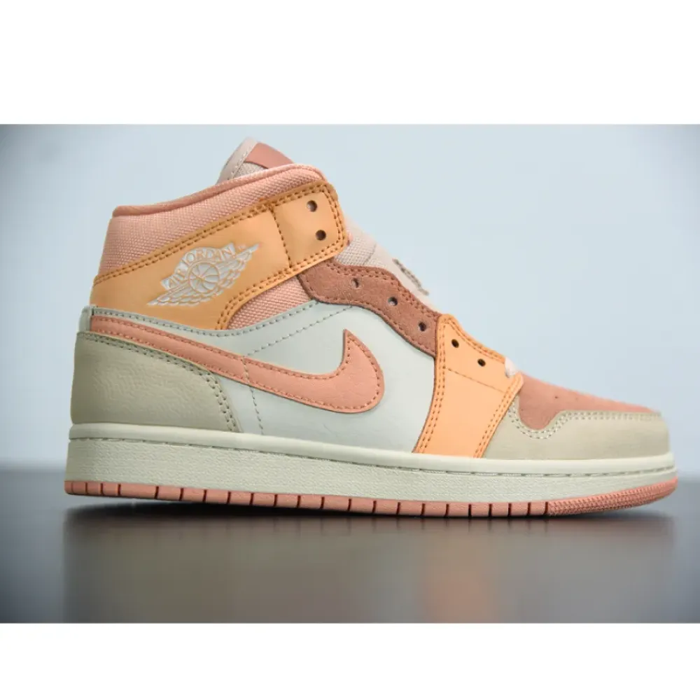 Air Jordan 1 Mid Atomic Orange/Apricot Agate-Terra Blush  DH4270-800
