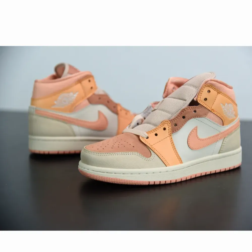 Air Jordan 1 Mid Atomic Orange/Apricot Agate-Terra Blush  DH4270-800