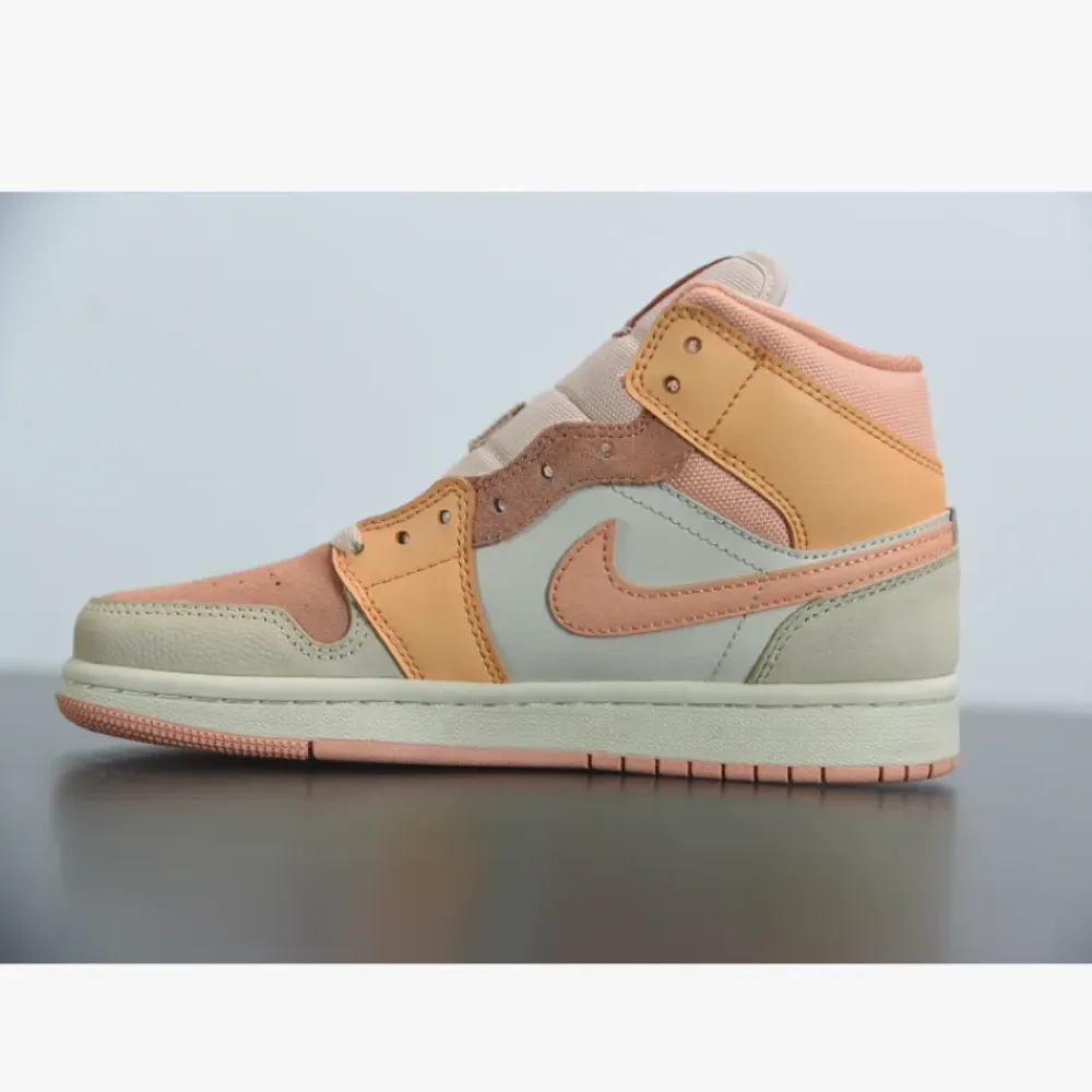 Air Jordan 1 Mid Atomic Orange/Apricot Agate-Terra Blush  DH4270-800