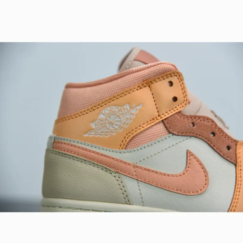 Air Jordan 1 Mid Atomic Orange/Apricot Agate-Terra Blush  DH4270-800
