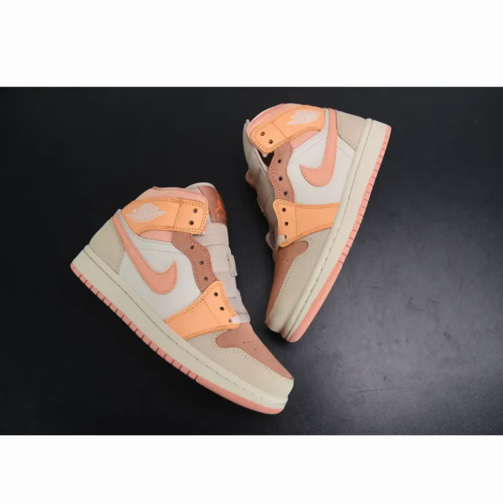 Air Jordan 1 Mid Atomic Orange/Apricot Agate-Terra Blush  DH4270-800