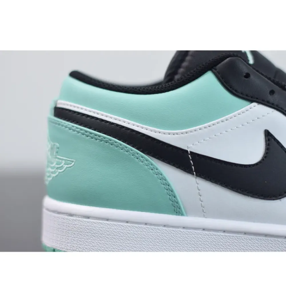 Air Jordan 1 Low White/Emerald Rise-Black  553558-117
