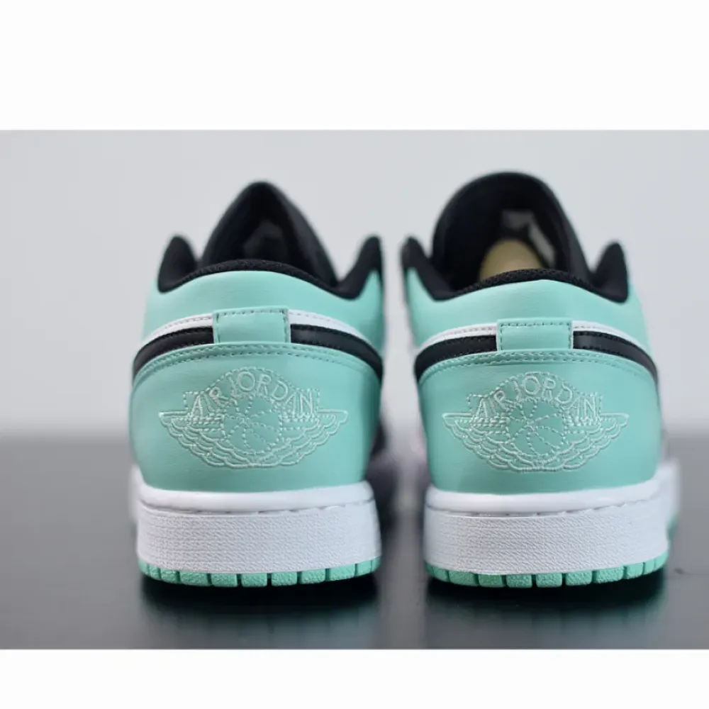 Air Jordan 1 Low White/Emerald Rise-Black  553558-117