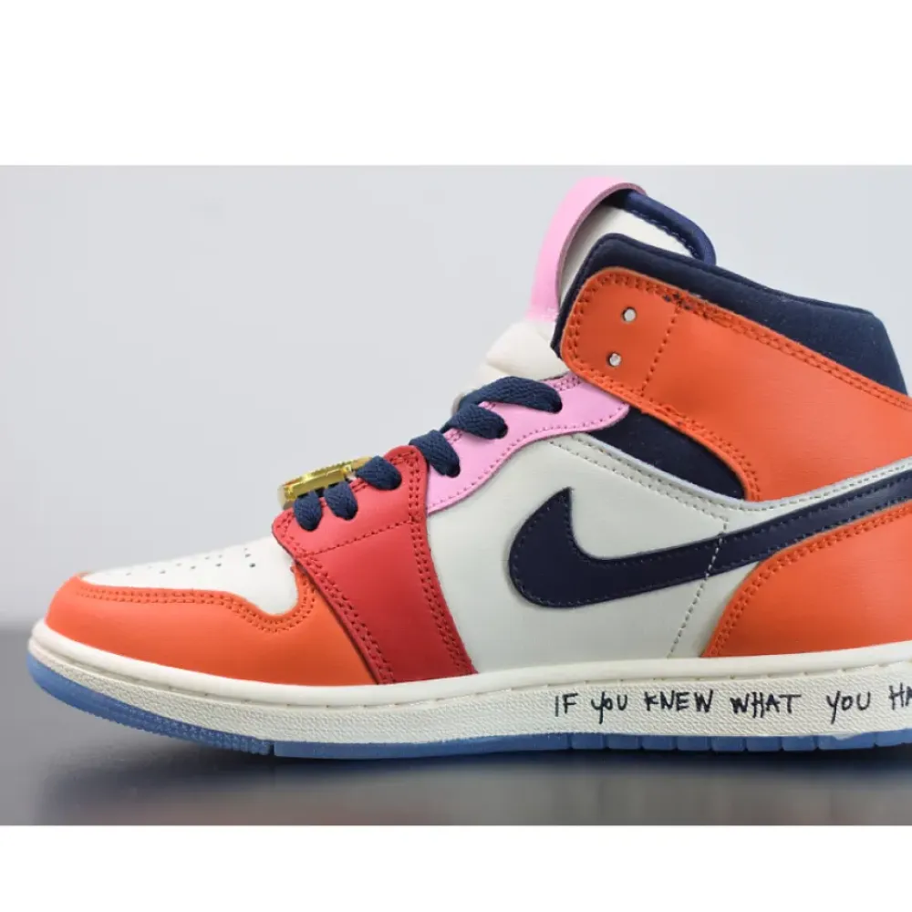 Melody Ehsani x Air Jordan 1 Mid Fearless White/Black/Half Blue/Red  CQ7629-100