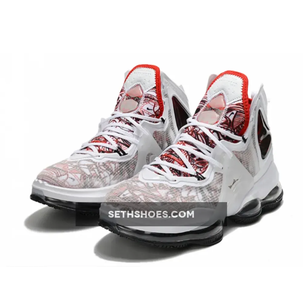Nike LeBron 19 “Sketch” White Red Black DC9340-101