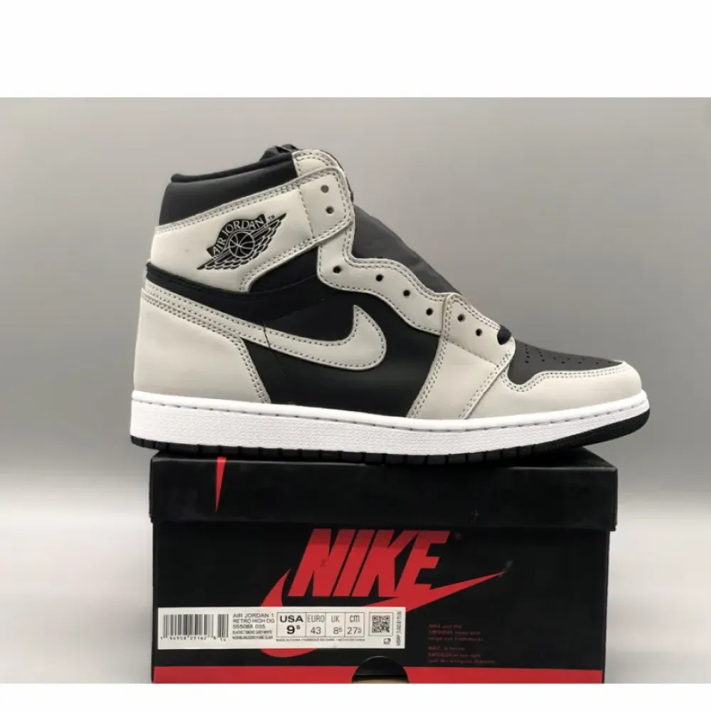 Air Jordan 1 High OG “Shadow 2.0” Black/Light Smoke Grey-White  555088-035