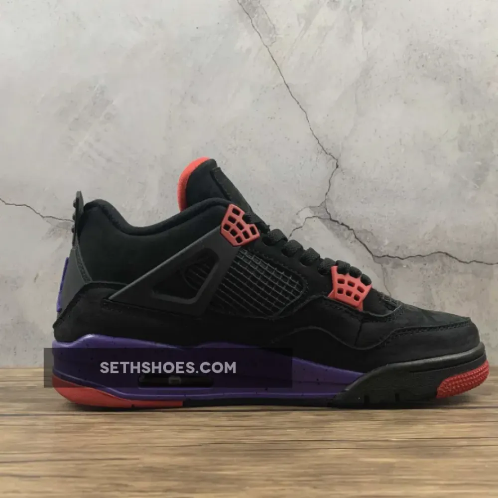 Air Jordan 4 “Raptors” Black/University Red-Court Purple  AQ3816-065