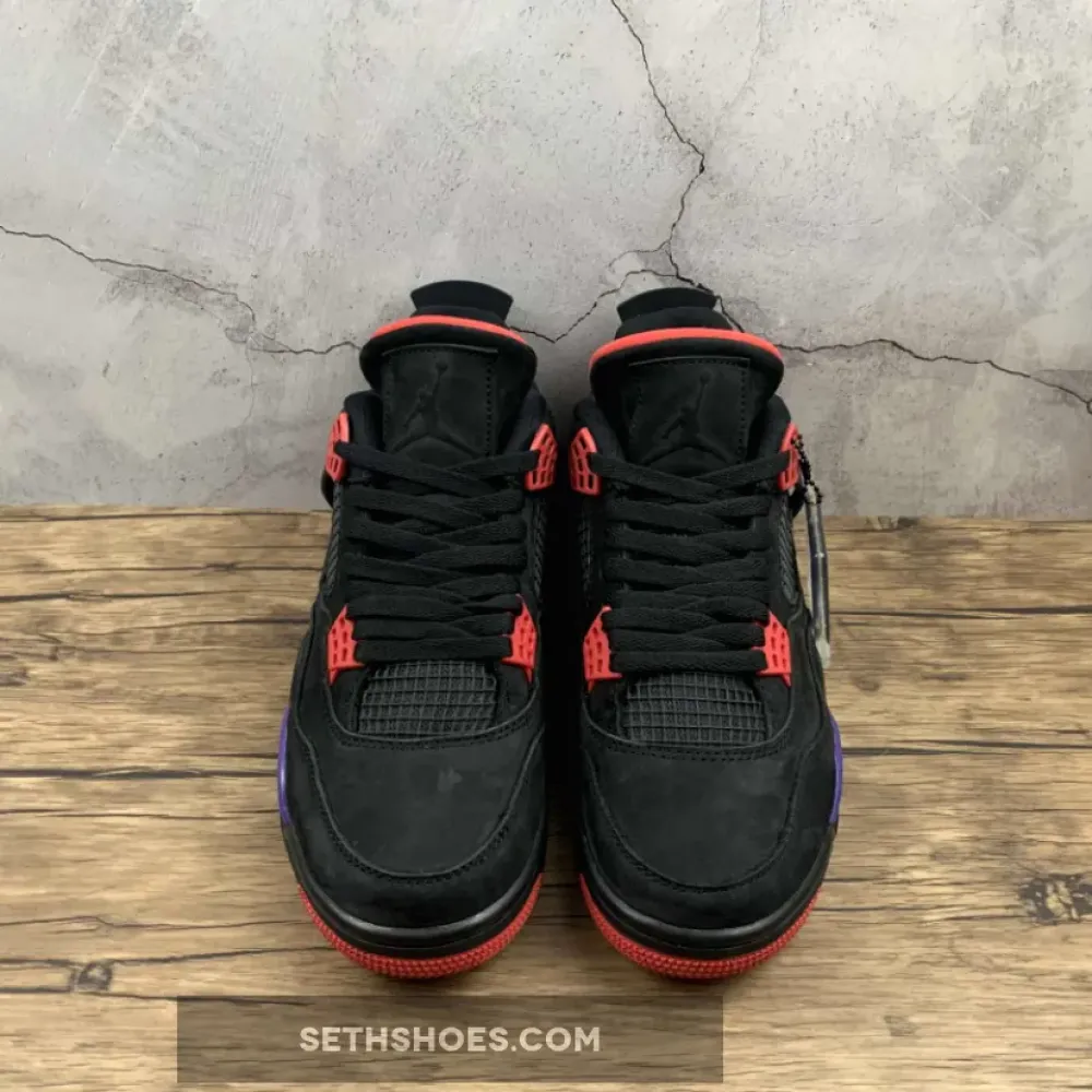 Air Jordan 4 “Raptors” Black/University Red-Court Purple  AQ3816-065
