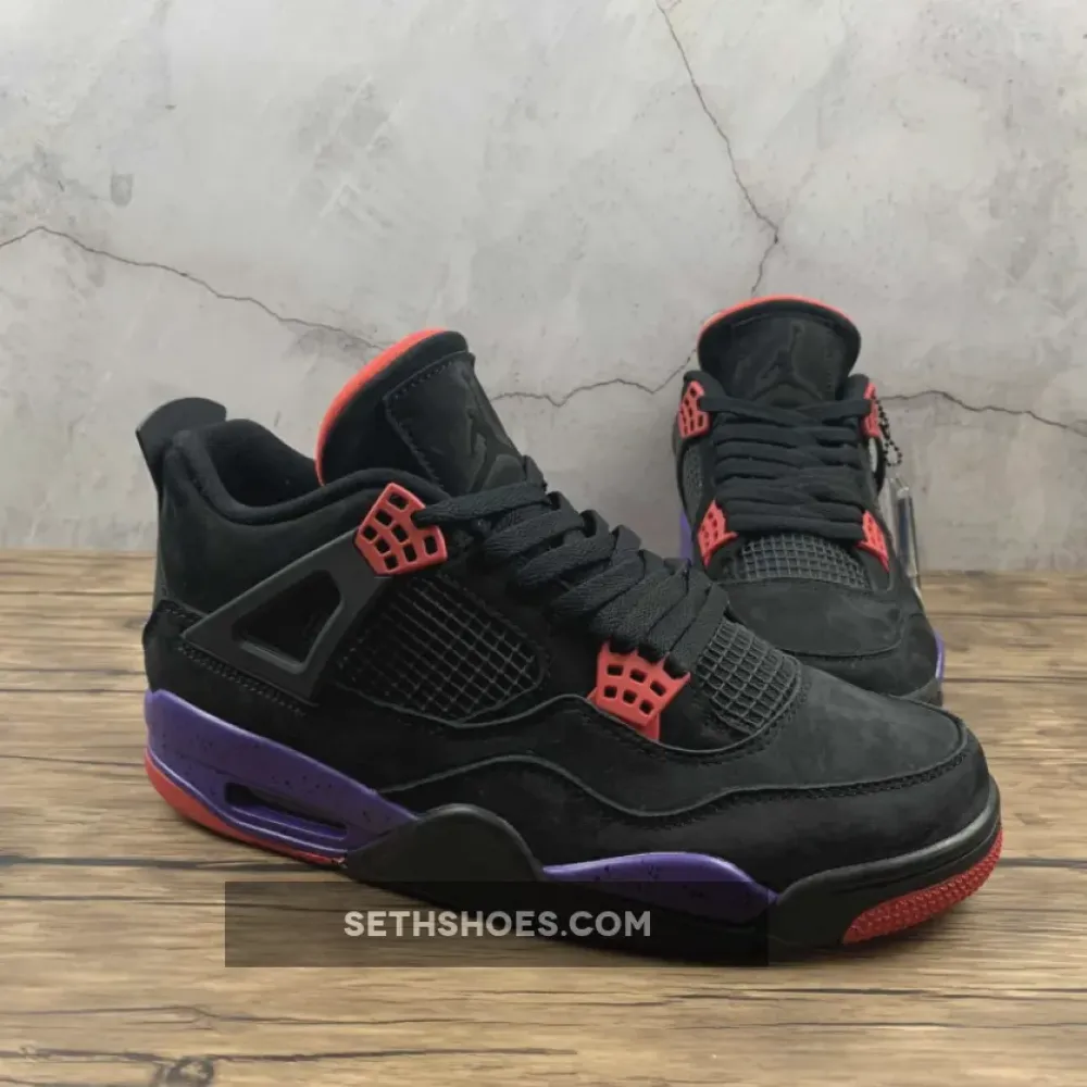 Air Jordan 4 “Raptors” Black/University Red-Court Purple  AQ3816-065