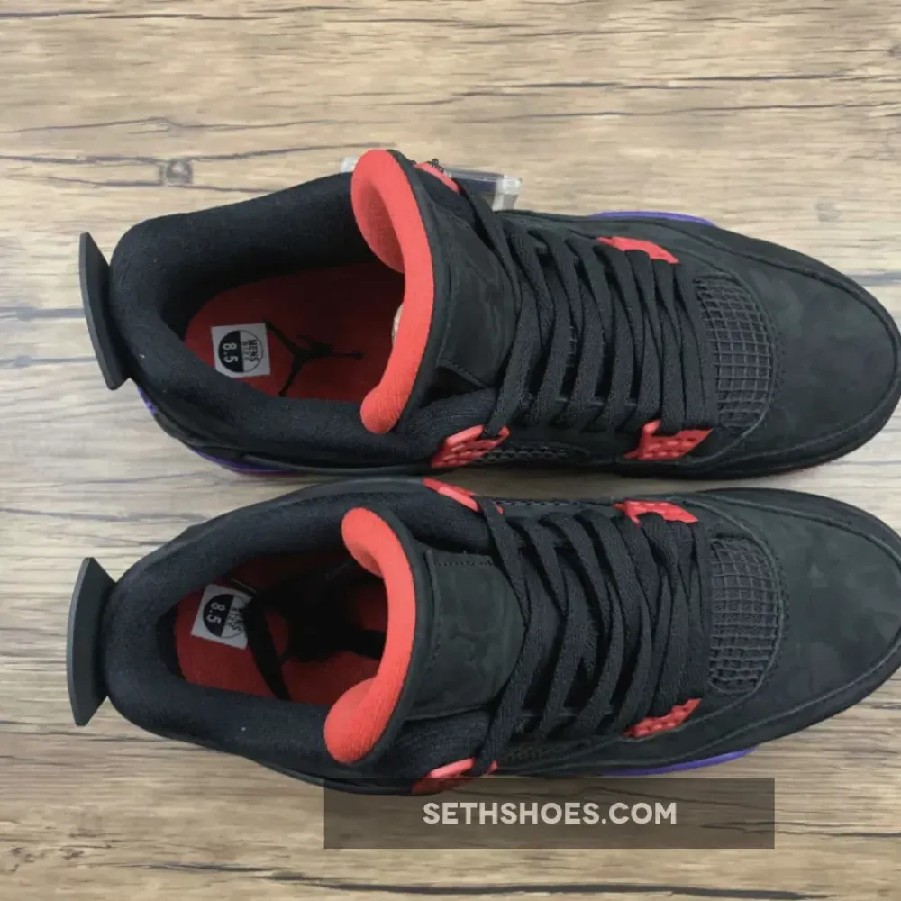 Air Jordan 4 “Raptors” Black/University Red-Court Purple  AQ3816-065