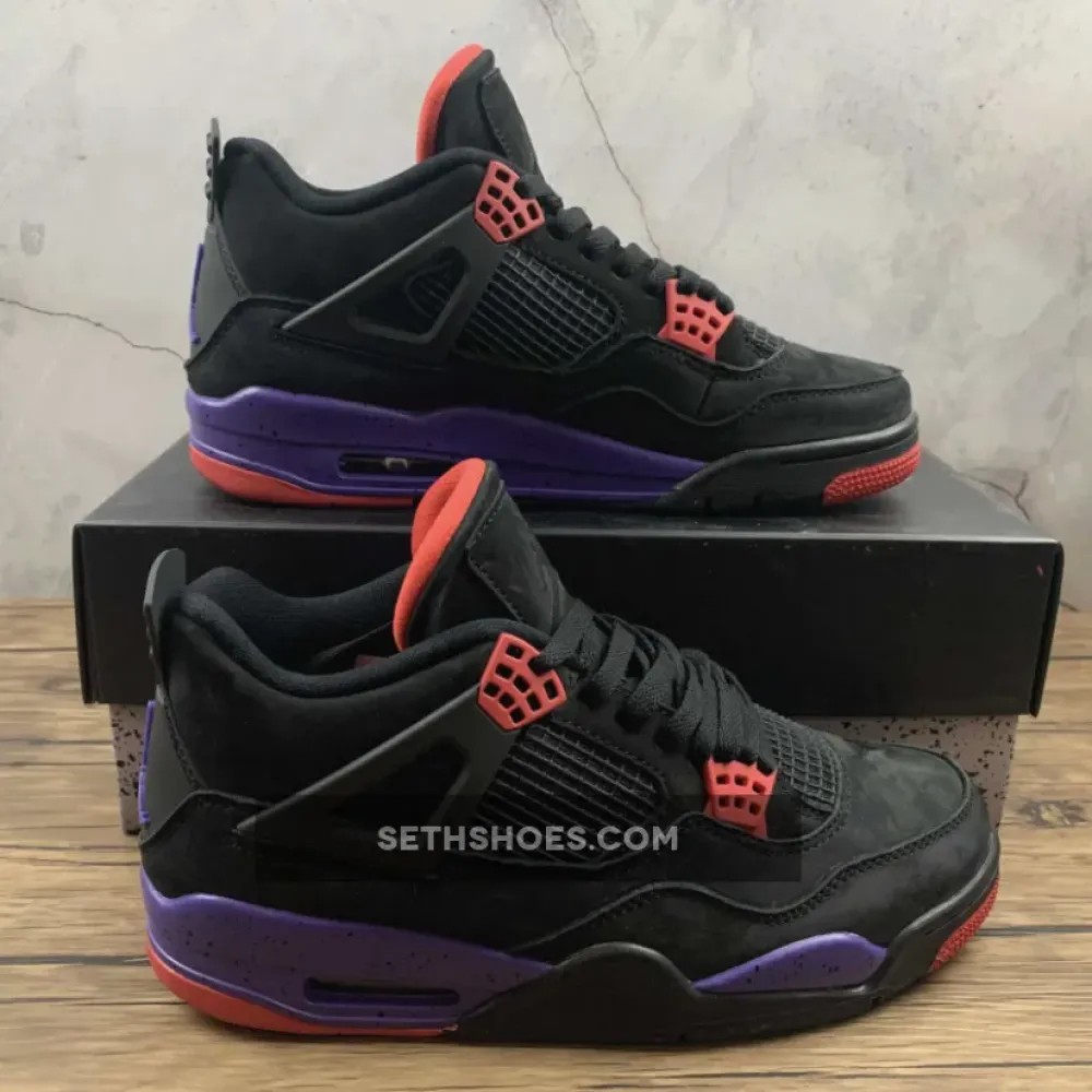 Air Jordan 4 “Raptors” Black/University Red-Court Purple  AQ3816-065