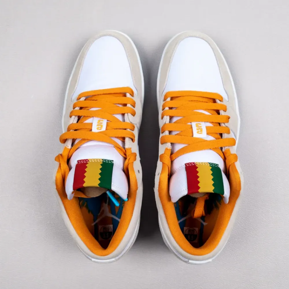 Air Jordan 1 Low ‘City Pack Los Angeles’ White/Kumquat/Blue/Light Bone 641888 140