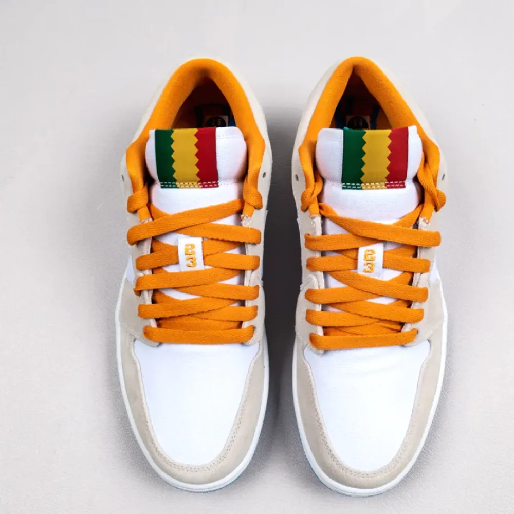 Air Jordan 1 Low ‘City Pack Los Angeles’ White/Kumquat/Blue/Light Bone 641888 140