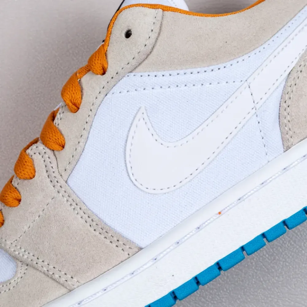 Air Jordan 1 Low ‘City Pack Los Angeles’ White/Kumquat/Blue/Light Bone 641888 140