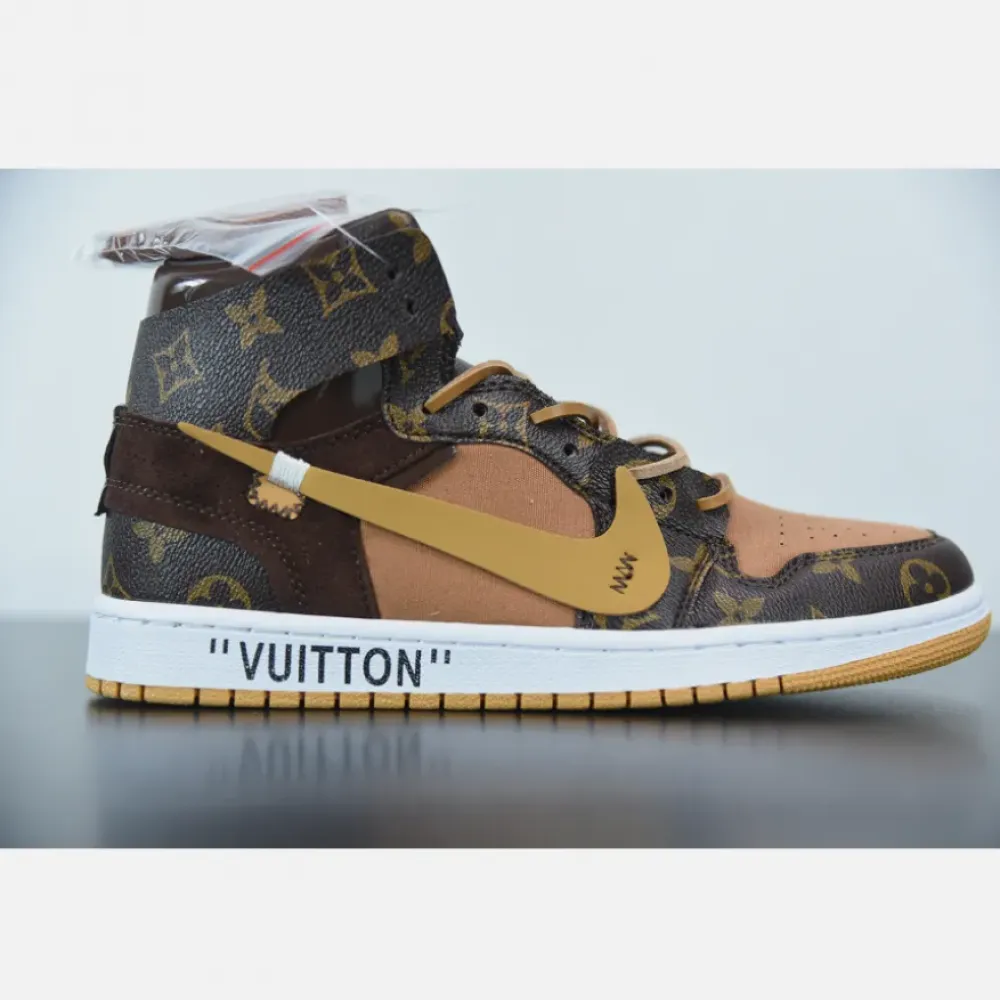 OFF–WHITE x Air Jordan 1 Custom Brown