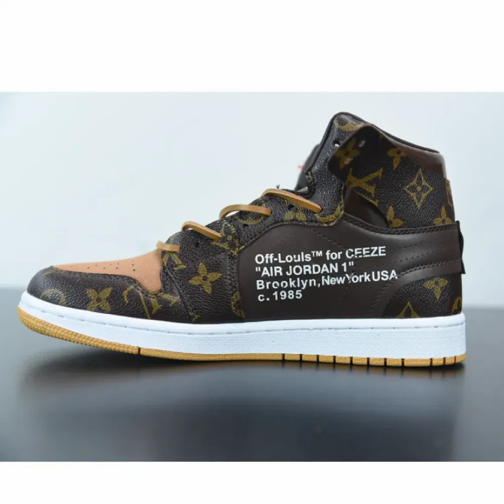 OFF–WHITE x Air Jordan 1 Custom Brown