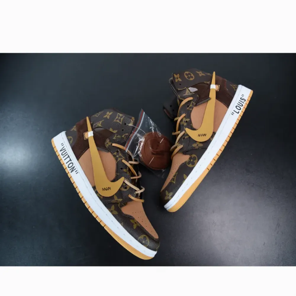 OFF–WHITE x Air Jordan 1 Custom Brown