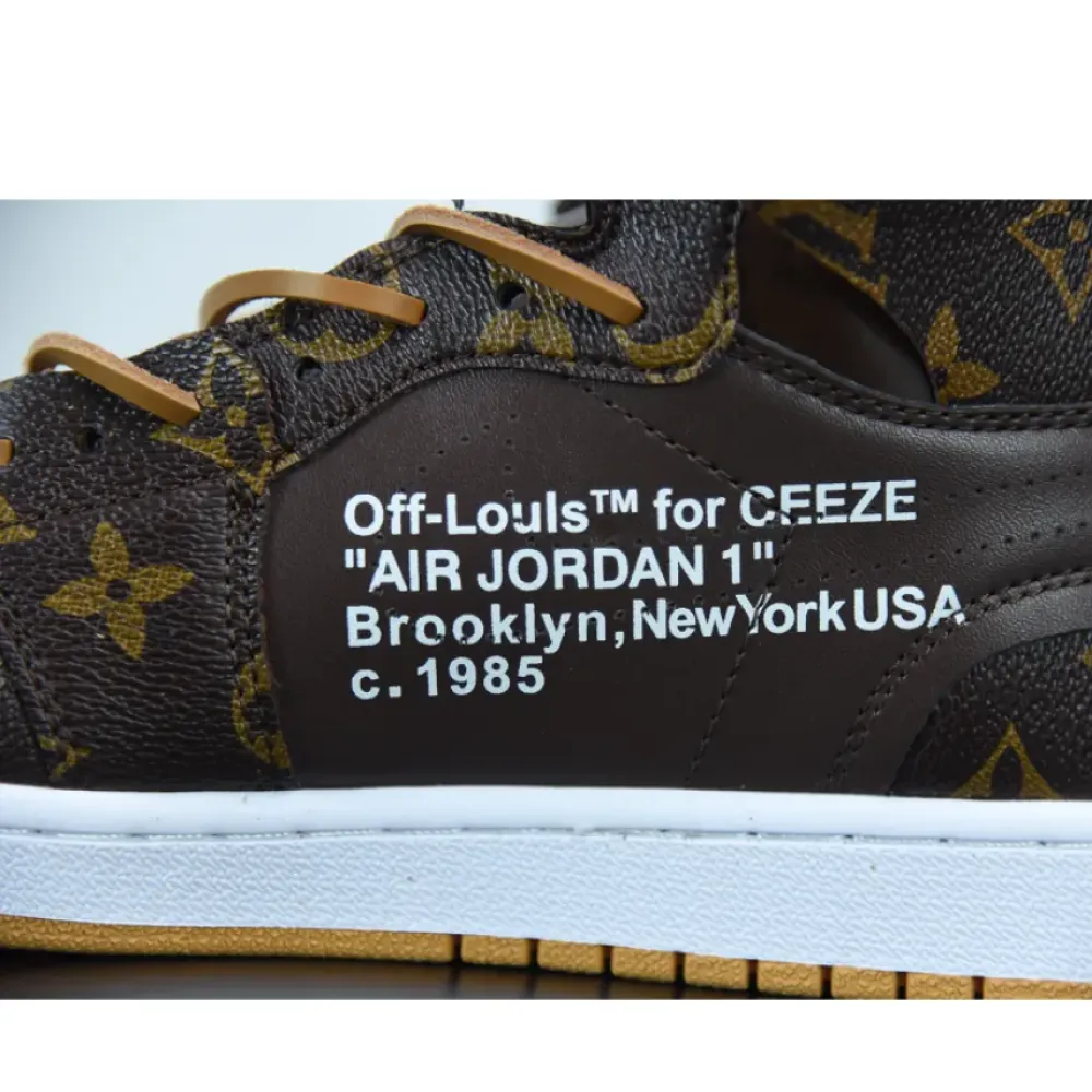 OFF–WHITE x Air Jordan 1 Custom Brown