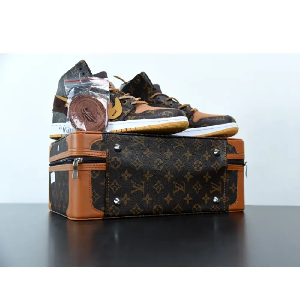 OFF–WHITE x Air Jordan 1 Custom Brown