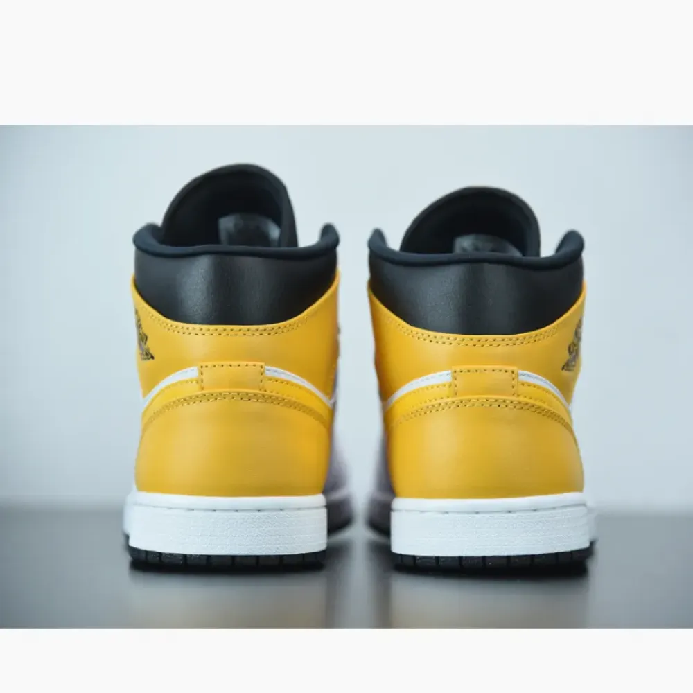 Air Jordan 1 Mid White/University Gold-Black  554724-170