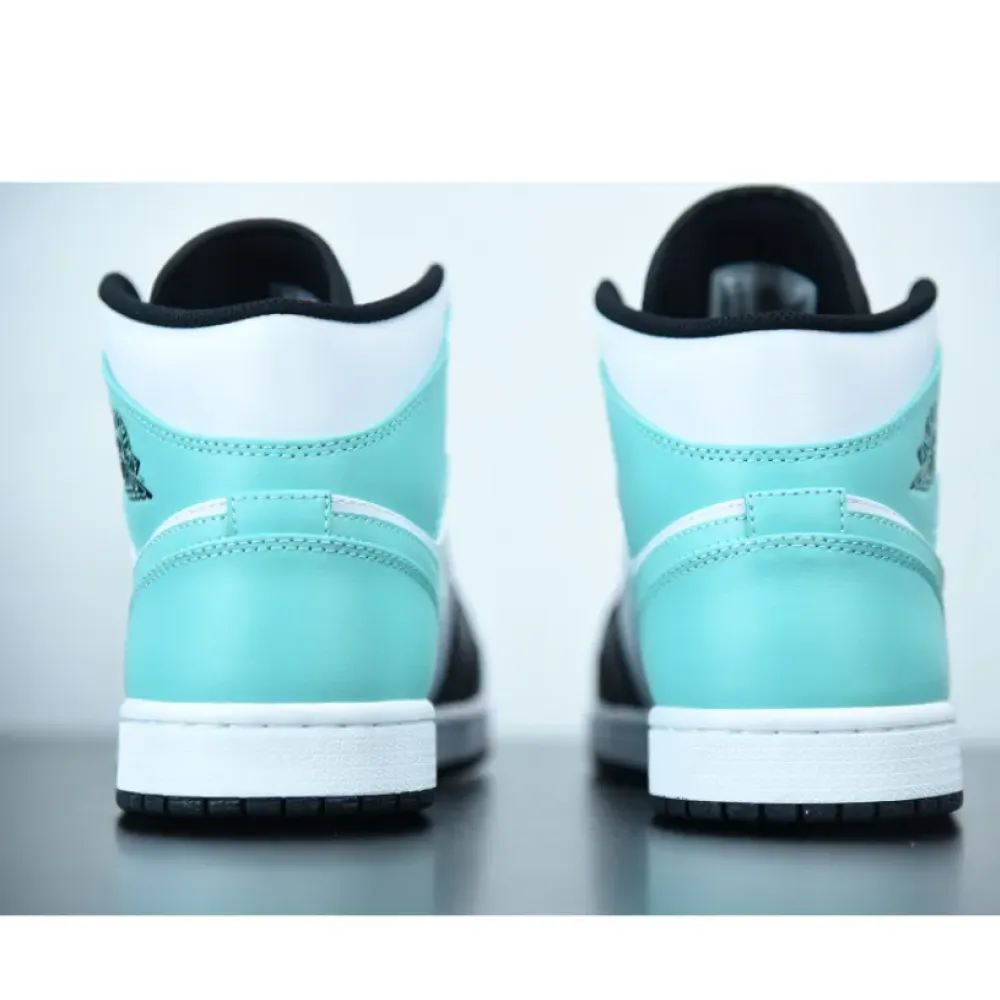 Air Jordan 1 Mid White/Black-Island Green  554724-132