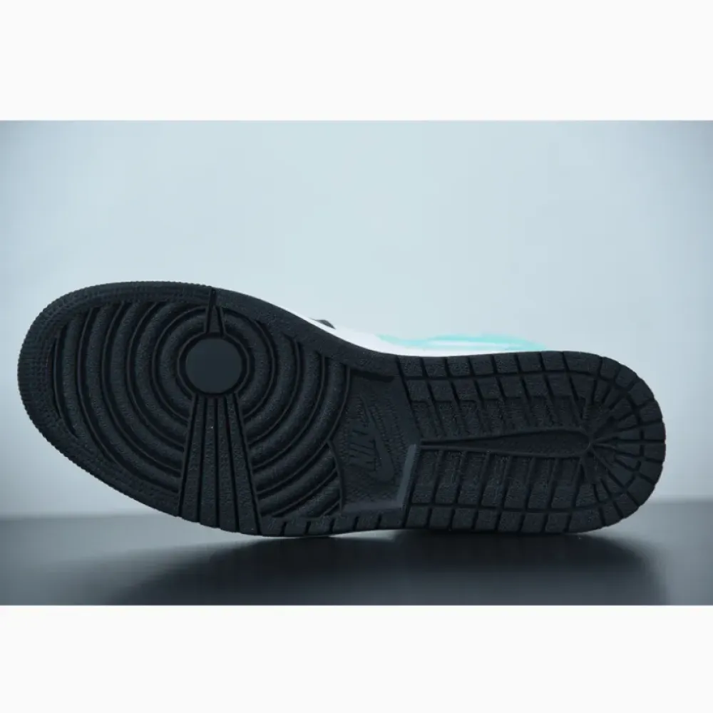 Air Jordan 1 Mid White/Black-Island Green  554724-132