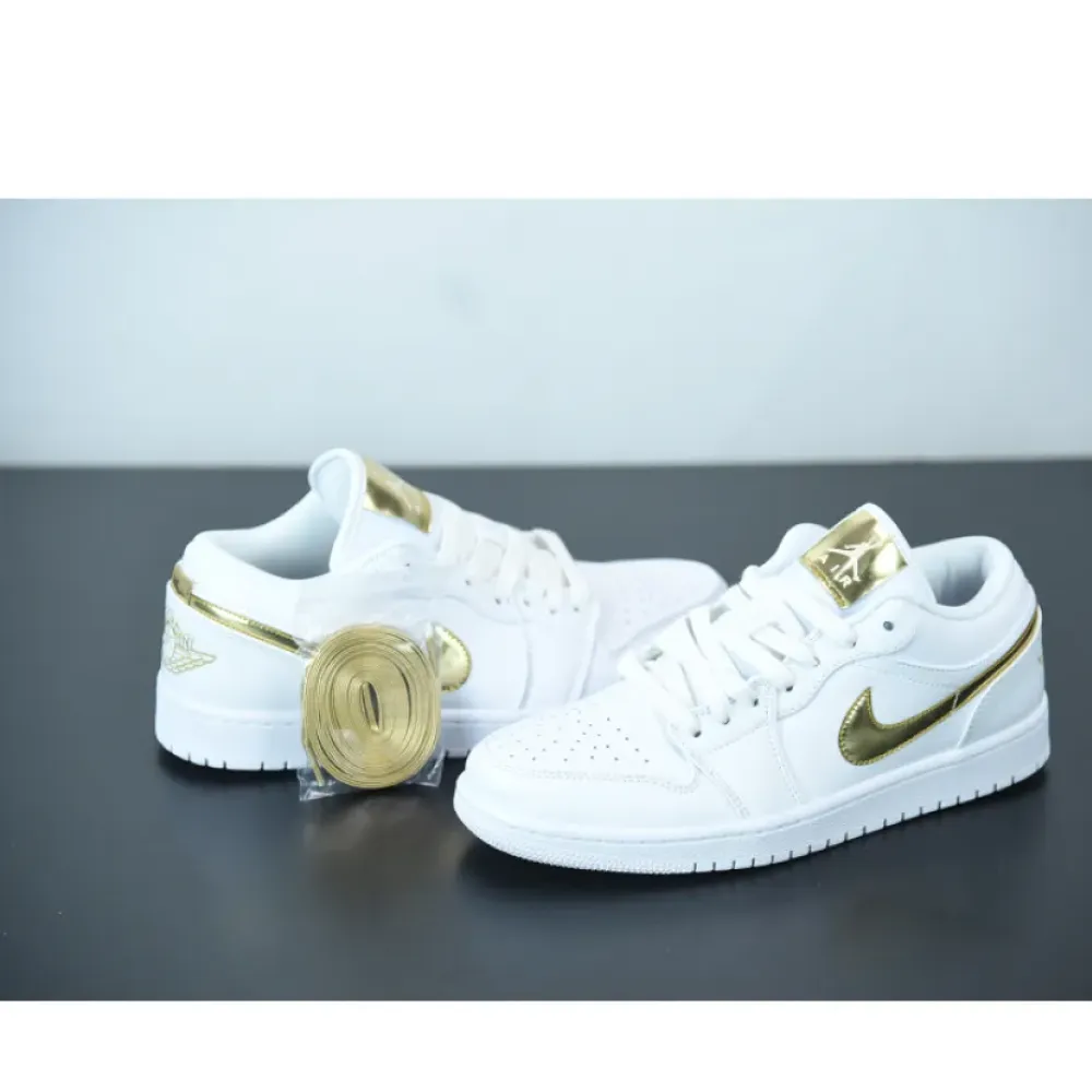 Air Jordan 1 Low White Metallic Gold  CZ4776-100