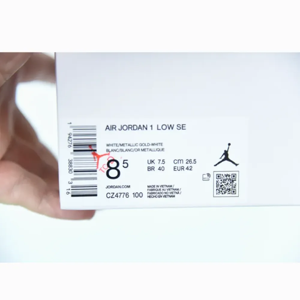 Air Jordan 1 Low White Metallic Gold  CZ4776-100